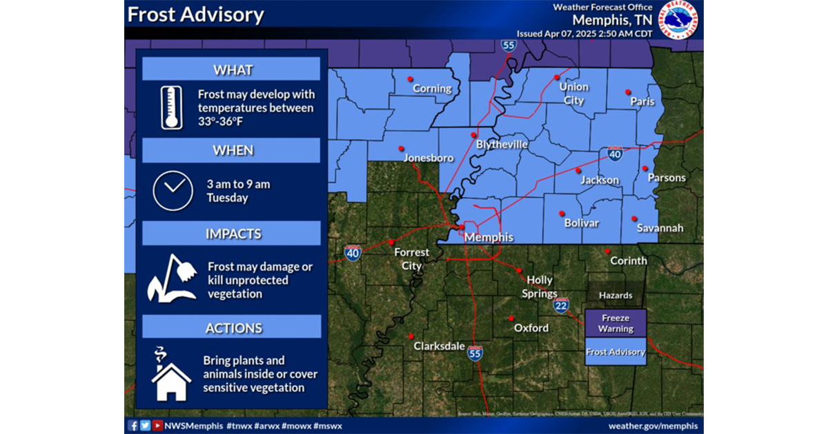 Frost advisory issued for West Tennessee - Talk-N West TN