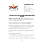 Phoenix Theatres Issues Statement Regarding Incident at Empire 8