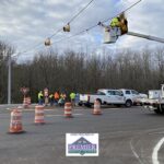 Work continues on installation of traffic lights at Highway 412 and Old Bells Road